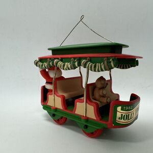Hallmark Ornament Santa Waving on Jolly Trolley #4 Here comes Santa Series 1982